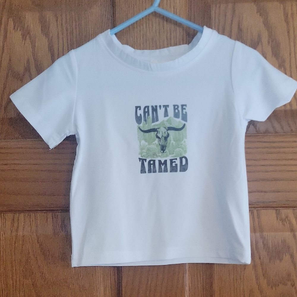 NWOT Infant White' T-Shirt with Bull Graphic